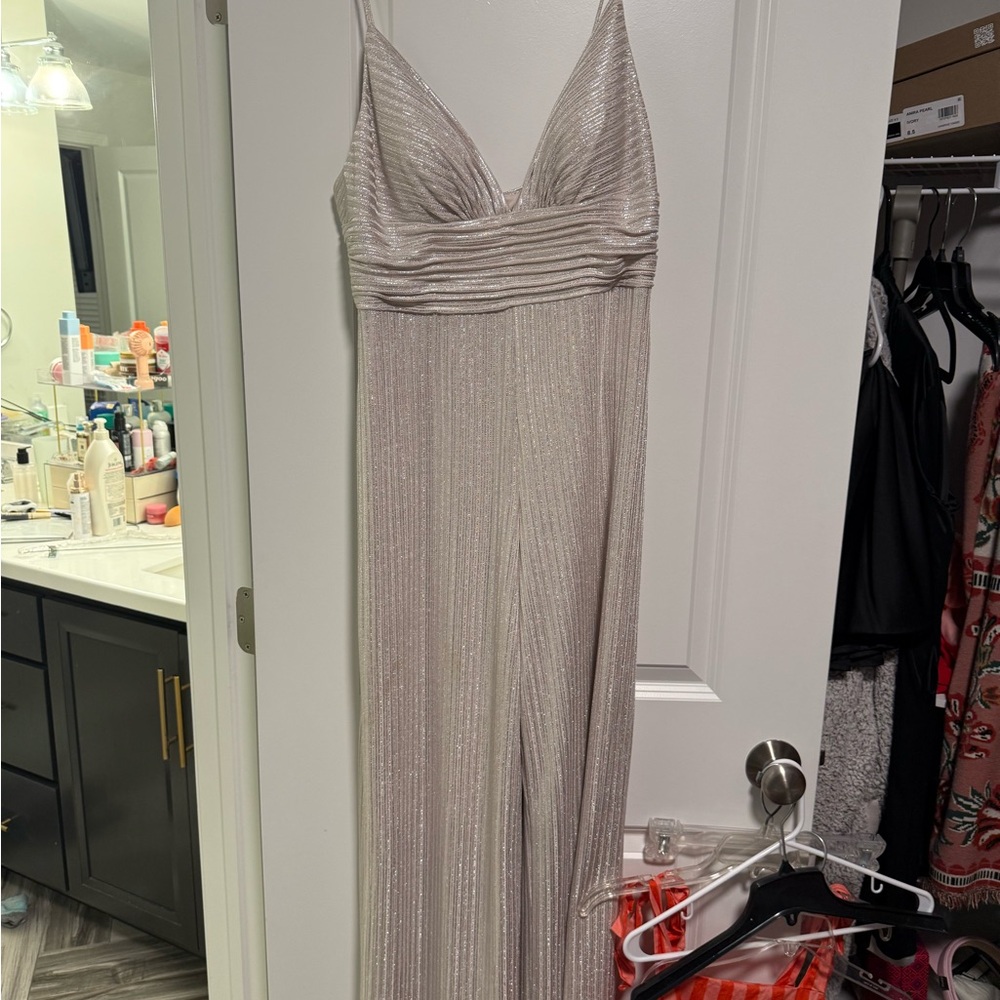 Elegant Silver Evening jumpsuit